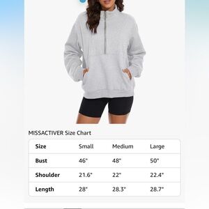 MISSACTIVER Women’s Oversized Half Zip Sweatshirt Quarter 1/4 Zipper Long Sleeve
